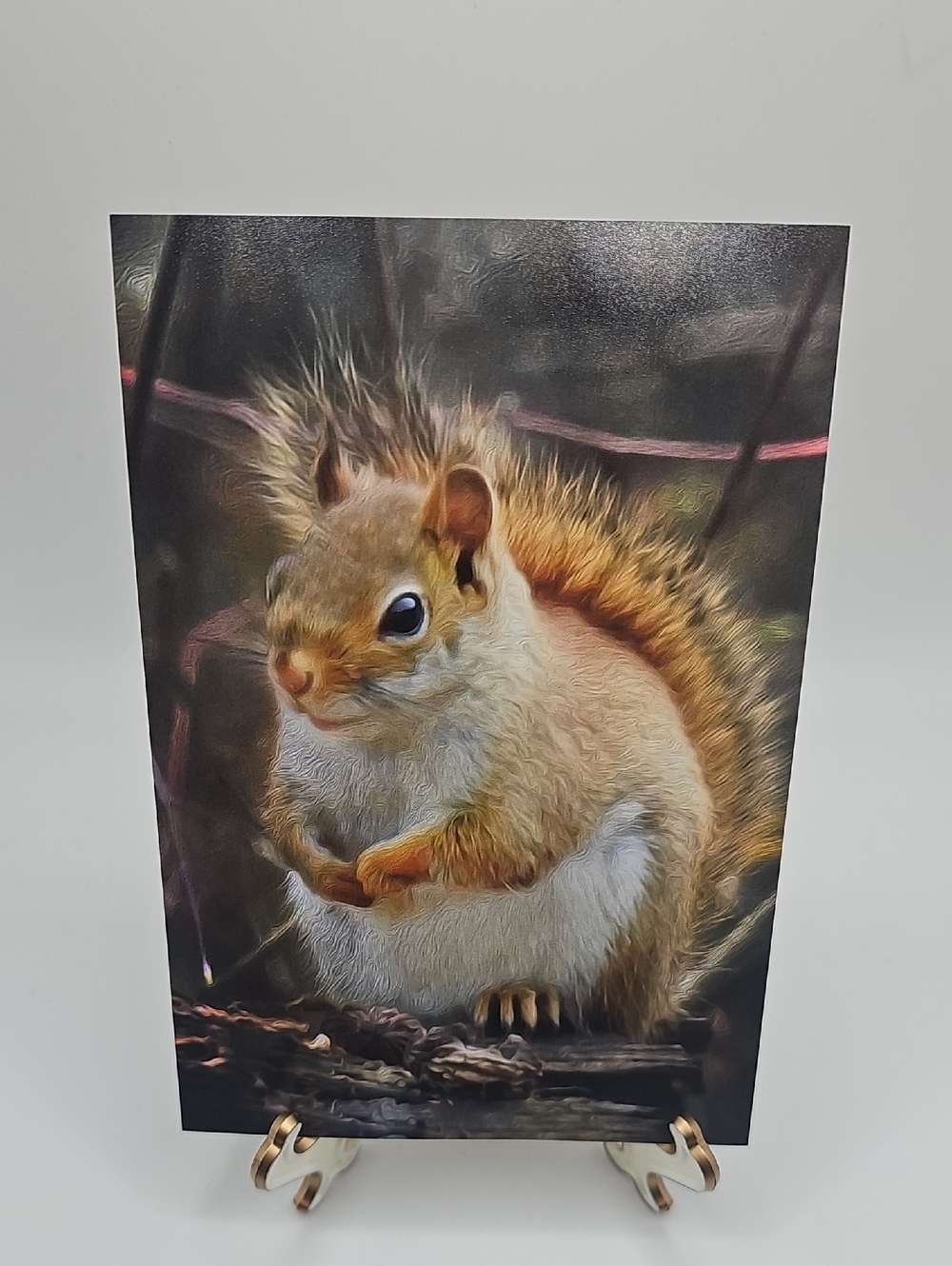 4x6 Cute Squirrel Fantasy Oil Painting Art Print‎